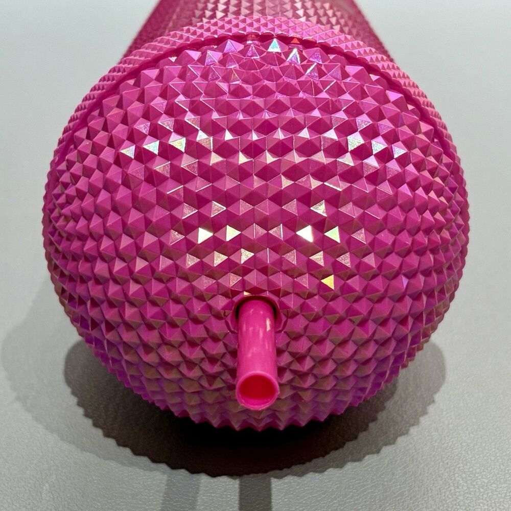 Starbucks 2025 Cold Cup Tumbler Iridescent Pink Domed Studded 24 fl. oz Venti - Picture 4 of 11